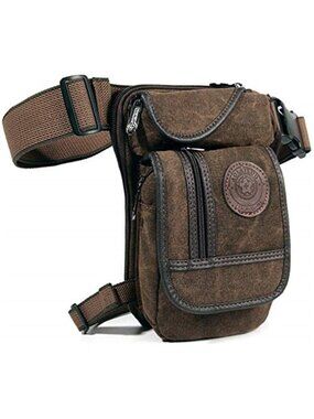 Canvas Waist Pack Drop Leg Bag for Men Women-Multi-Purpose Motorcycle Thigh Bag